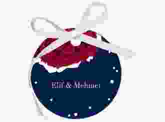 Geschenkanhänger Hochzeit Cherie Geschenkanhänger, rund blau
