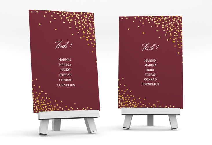 Tischaufsteller Hochzeit Glitter Tischaufsteller rot gold