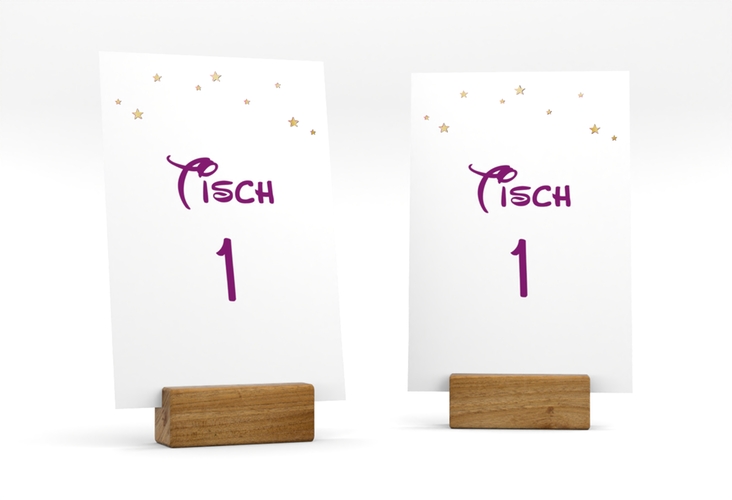 Tischnummer Hochzeit Castle Tischaufsteller pink gold