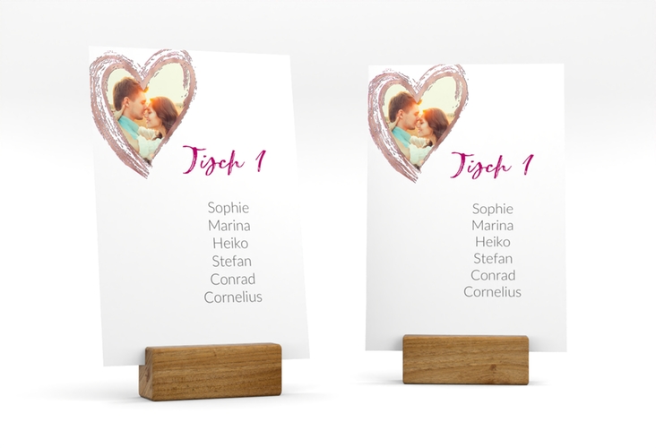 Tischaufsteller Hochzeit Liebe Tischaufsteller pink rosegold