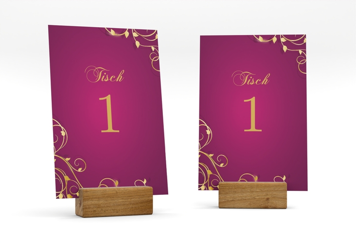 Tischnummer Hochzeit Eternity Tischaufsteller pink gold