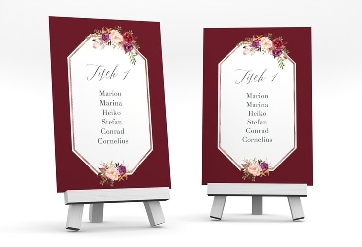 Tischaufsteller Hochzeit Prachtvoll Tischaufsteller rot rosegold