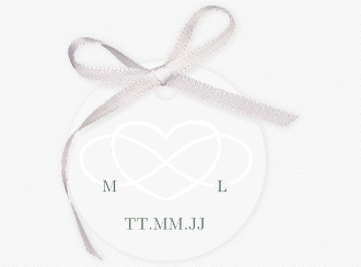 Klick: Details zu Geschenkanhänger Hochzeit "Infinity" anzeigen Geschenkanhänger Hochzeit Infinity Geschenkanhänger, rund gruen