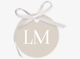 Geschenkanhänger Hochzeit Monogramm Geschenkanhänger, rund beige