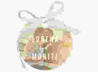 Geschenkanhänger Hochzeit Memory Geschenkanhänger, rund beige zum Personalisieren mit Foto
