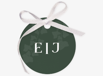 Geschenkanhänger Hochzeit Efeugrün Geschenkanhänger, rund gruen im Fantasy-Elfen-Design mit Efeu