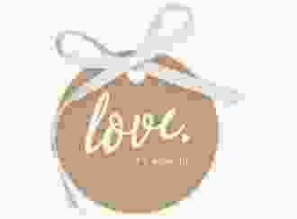 Geschenkanhänger Hochzeit Glam Geschenkanhänger, rund beige