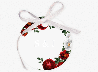 Klick: Details zu Geschenkanhänger Hochzeit "Florista" anzeigen Geschenkanhänger Hochzeit Florista Geschenkanhänger, rund weiss
