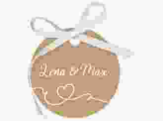 Geschenkanhänger Hochzeit Herzensbund Geschenkanhänger, rund weiss