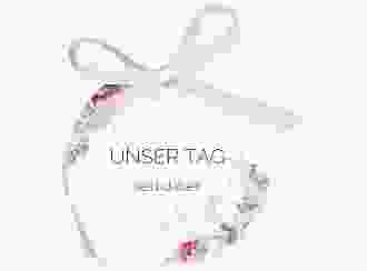 Geschenkanhänger Hochzeit Embrace Geschenkanhänger, rund weiss