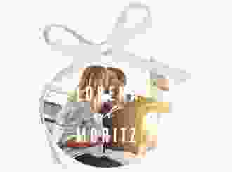 Geschenkanhänger Hochzeit Memory Geschenkanhänger, rund weiss zum Personalisieren mit Foto