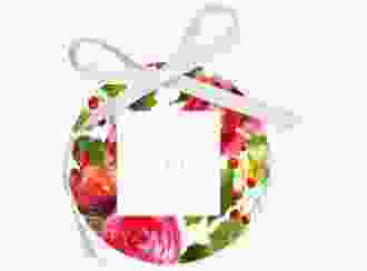 Geschenkanhänger Hochzeit Blumenpracht Geschenkanhänger, rund weiss