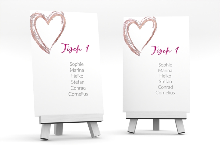 Tischaufsteller Hochzeit Liebe Tischaufsteller pink rosegold