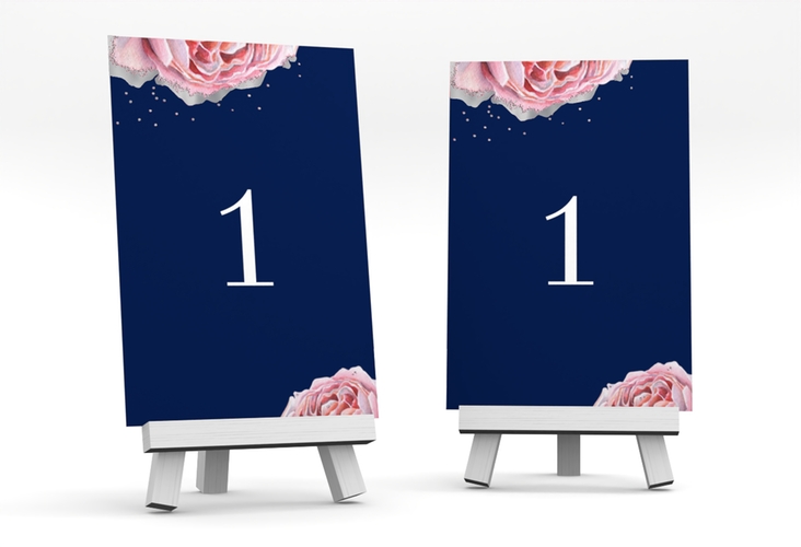 Tischnummer Hochzeit Cherie Tischaufsteller rosa silber