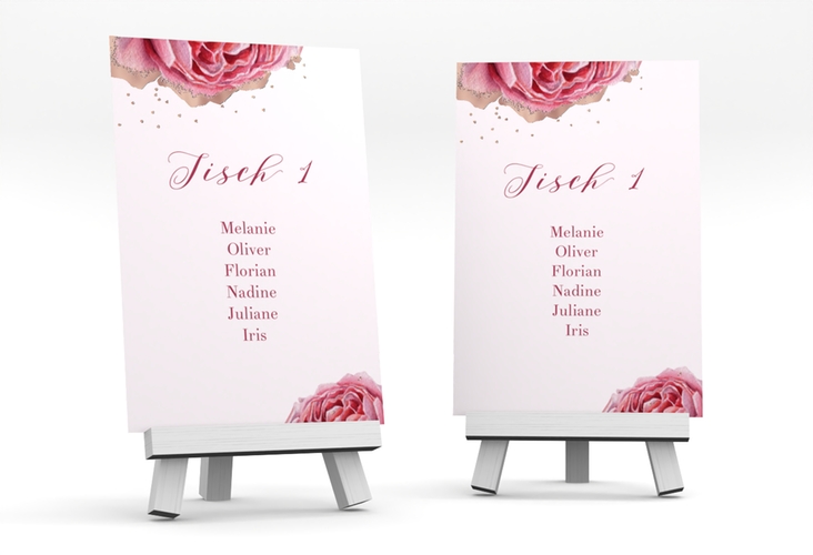 Tischaufsteller Hochzeit Cherie Tischaufsteller rosa rosegold