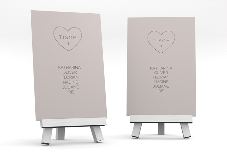 Tischaufsteller Hochzeit Lebenstraum Tischaufsteller grau rosegold