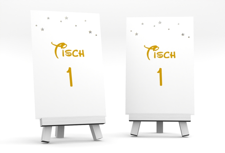 Tischnummer Hochzeit Castle Tischaufsteller gold silber