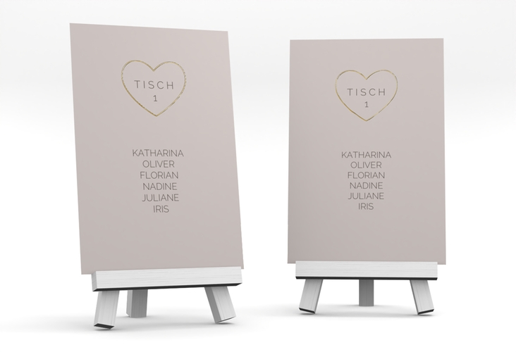 Tischaufsteller Hochzeit Lebenstraum Tischaufsteller grau gold