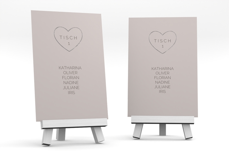 Tischaufsteller Hochzeit Lebenstraum Tischaufsteller grau silber
