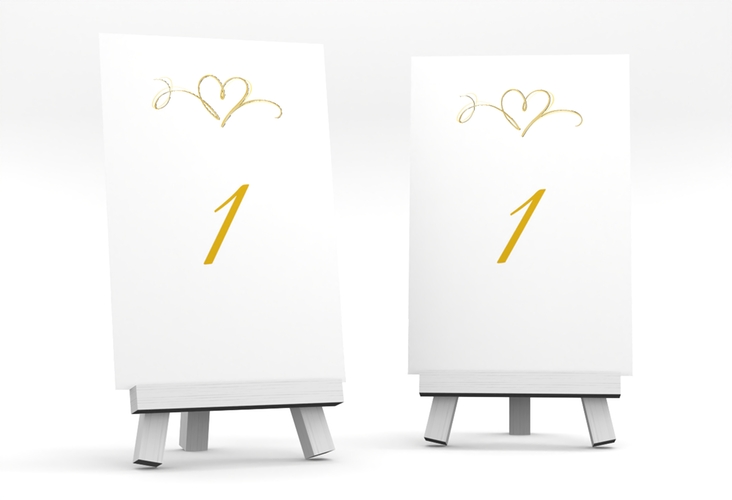 Tischnummer Hochzeit Envie Tischaufsteller gold gold