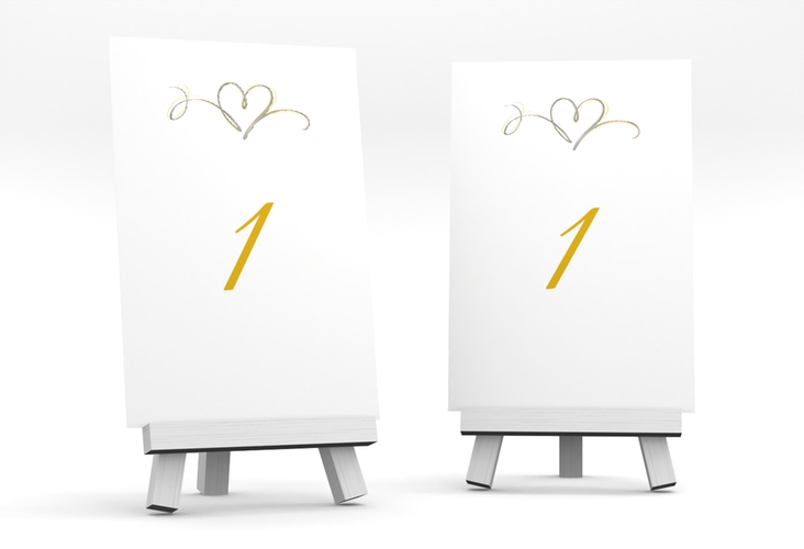 Tischnummer Hochzeit Envie Tischaufsteller gold silber