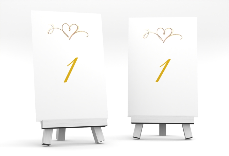 Tischnummer Hochzeit Envie Tischaufsteller gold rosegold