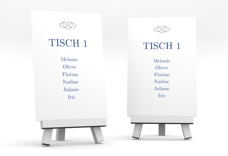 Tischaufsteller Hochzeit Infinity Tischaufsteller blau rosegold