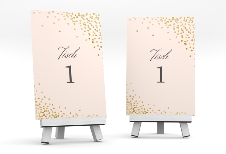 Tischnummer Hochzeit Glitter Tischaufsteller rosa gold