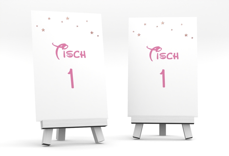 Tischnummer Hochzeit Castle Tischaufsteller rosa rosegold