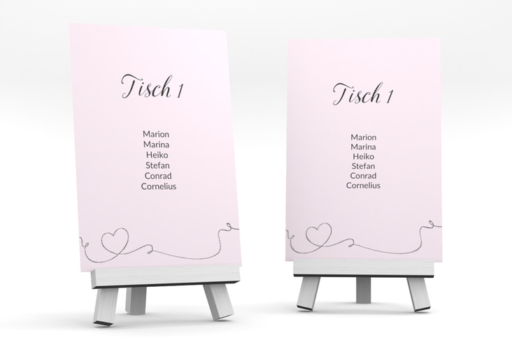 Tischaufsteller Hochzeit Dolce Tischaufsteller rosa silber