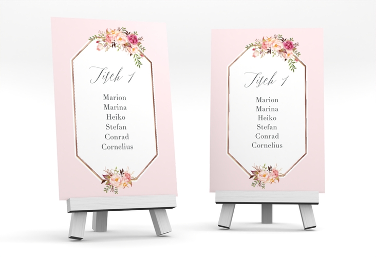 Tischaufsteller Hochzeit Prachtvoll Tischaufsteller rosa rosegold