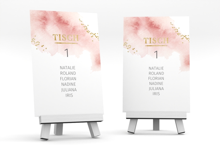 Tischaufsteller Hochzeit Pastell Tischaufsteller rosa gold