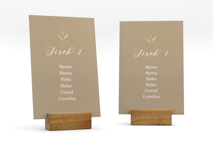 Tischaufsteller Hochzeit Naturelove Tischaufsteller weiss gold
