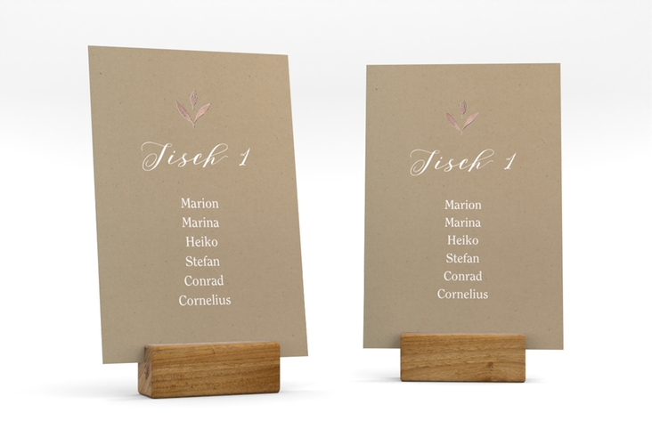 Tischaufsteller Hochzeit Naturelove Tischaufsteller weiss rosegold