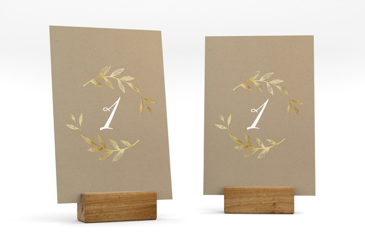 Tischnummer Hochzeit Naturelove Tischaufsteller weiss gold