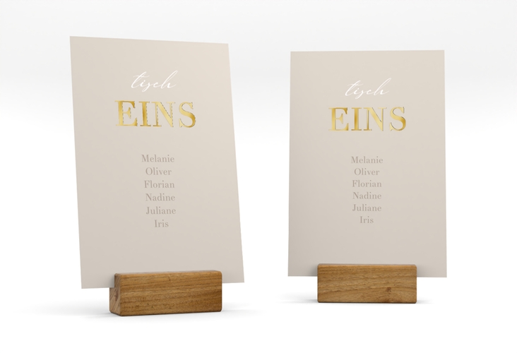 Tischaufsteller Hochzeit Moment Tischaufsteller beige gold