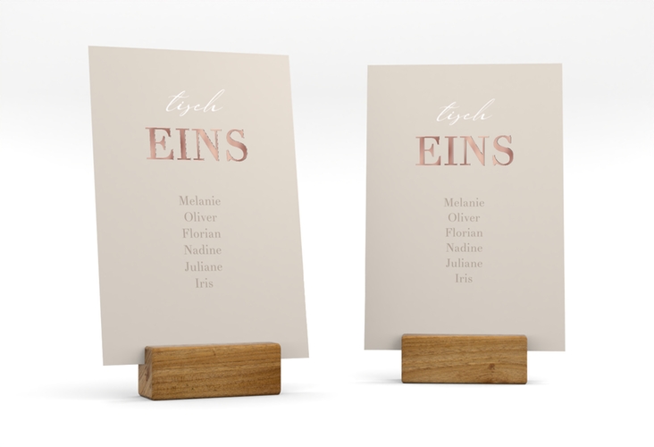 Tischaufsteller Hochzeit Moment Tischaufsteller beige rosegold