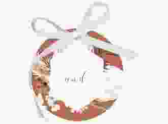 Geschenkanhänger Hochzeit Bohemian Geschenkanhänger, rund orange