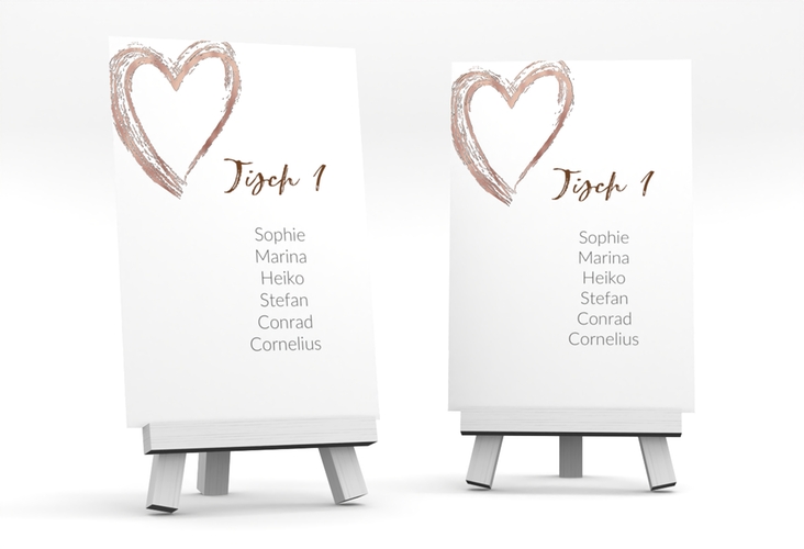 Tischaufsteller Hochzeit Liebe Tischaufsteller braun rosegold