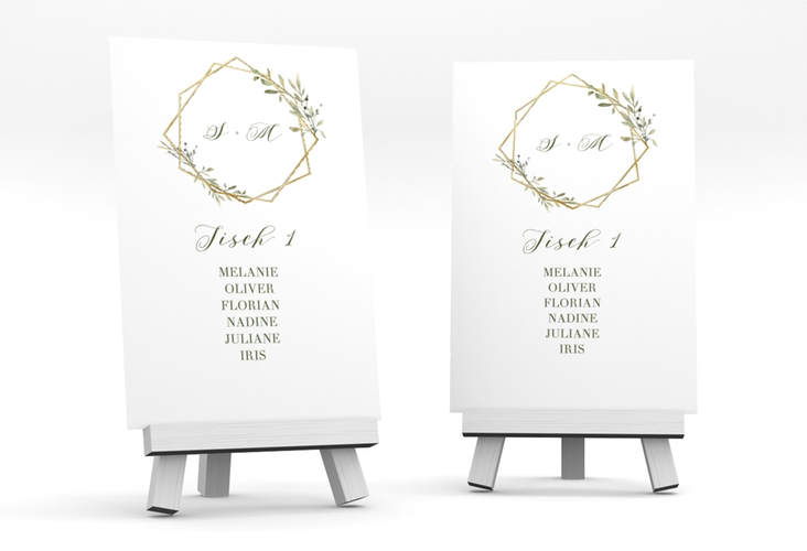 Tischaufsteller Hochzeit Acacia Tischaufsteller weiss gold