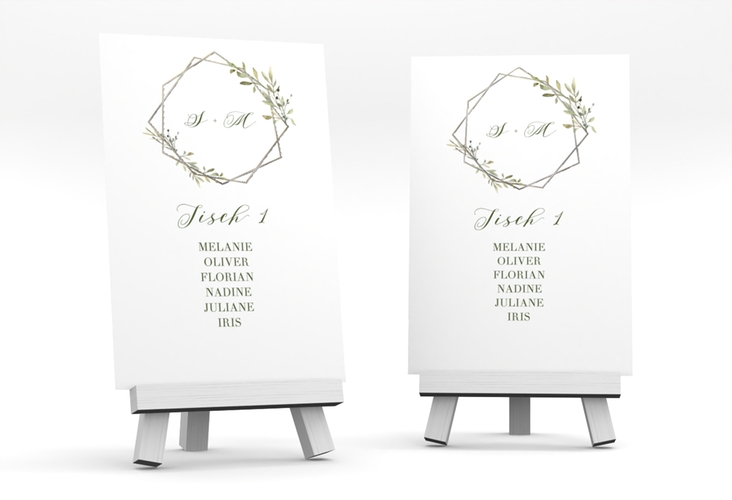 Tischaufsteller Hochzeit Acacia Tischaufsteller weiss silber