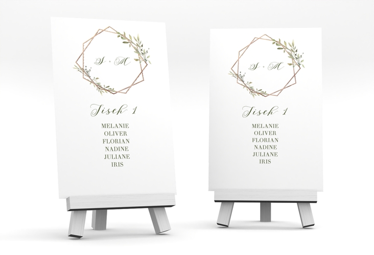 Tischaufsteller Hochzeit Acacia Tischaufsteller weiss rosegold