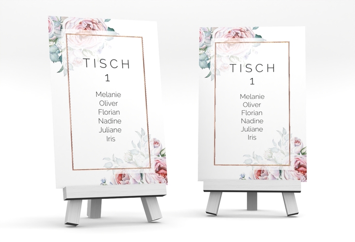 Tischaufsteller Hochzeit Embrace Tischaufsteller weiss rosegold