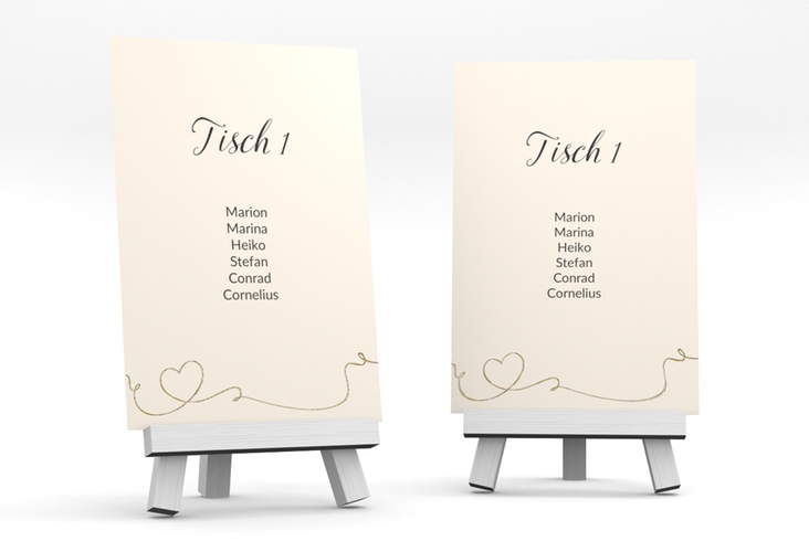 Tischaufsteller Hochzeit Dolce Tischaufsteller beige gold