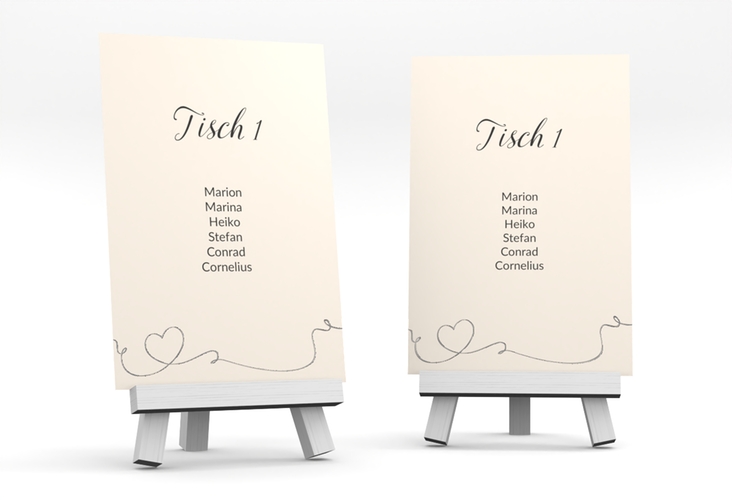 Tischaufsteller Hochzeit Dolce Tischaufsteller beige silber