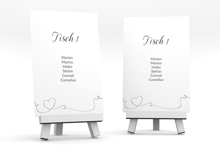 Tischaufsteller Hochzeit Dolce Tischaufsteller weiss silber