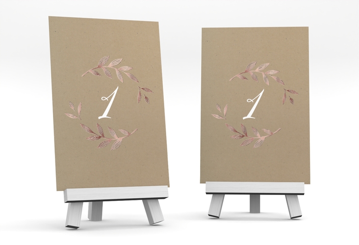 Tischnummer Hochzeit Naturelove Tischaufsteller weiss rosegold