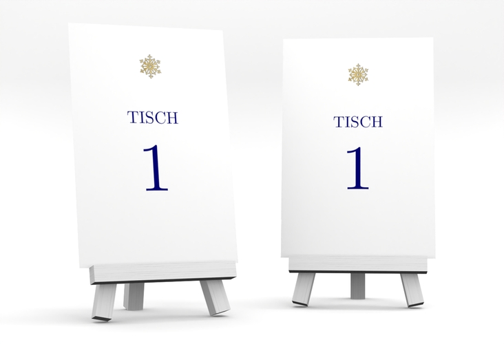 Tischnummer Hochzeit Crystal Tischaufsteller weiss gold mit Eiskristall