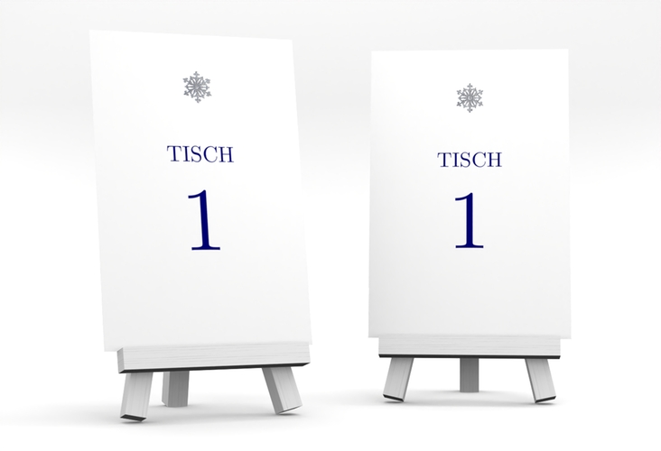 Tischnummer Hochzeit Crystal Tischaufsteller weiss silber mit Eiskristall