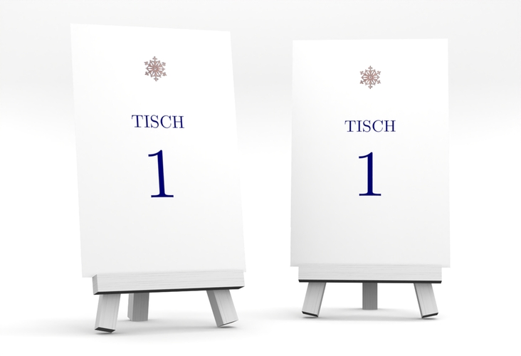 Tischnummer Hochzeit Crystal Tischaufsteller weiss rosegold mit Eiskristall